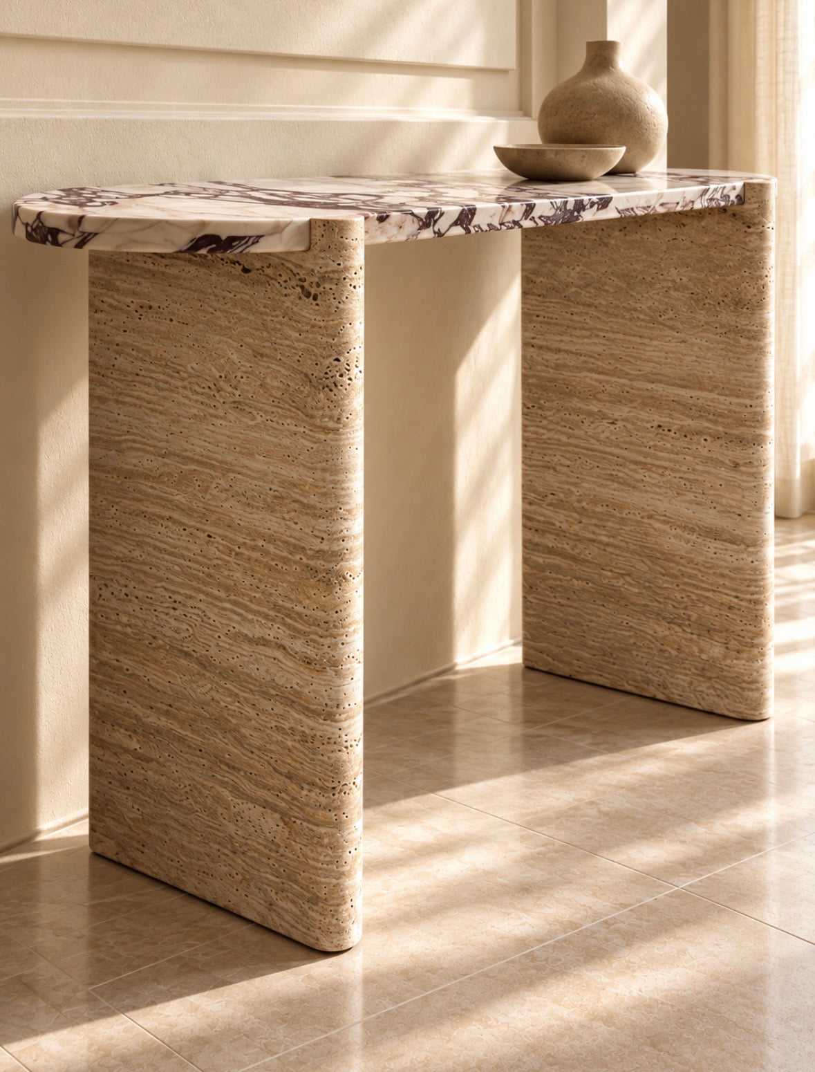Rica travertine console take