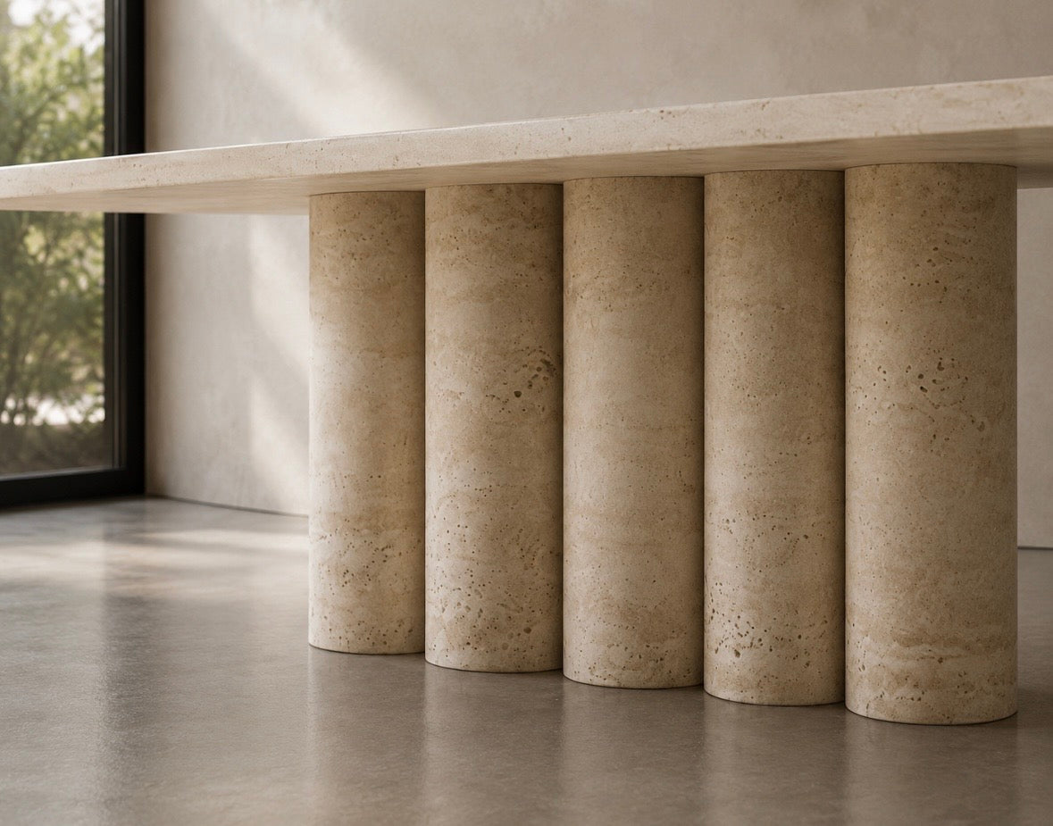 Travertine renaissance dinning table