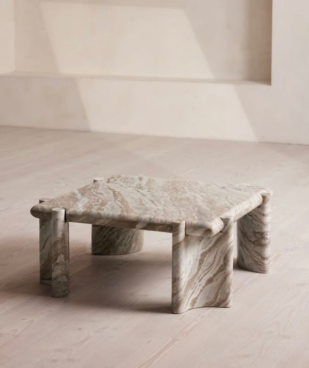 Ceiling marble coffee table