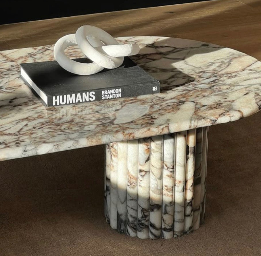 Ocean blu marble coffee table
