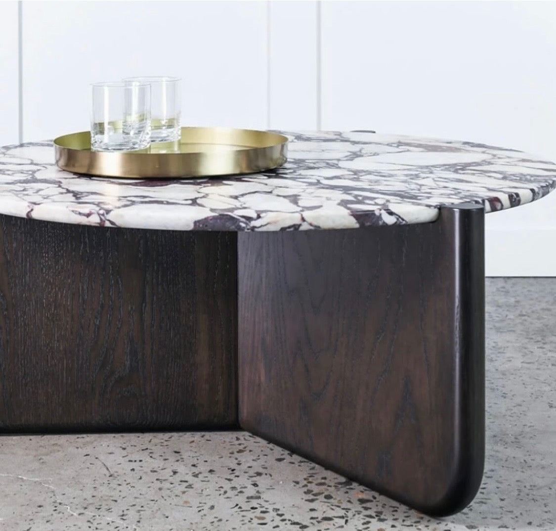 Colour block wooden viola coffee table