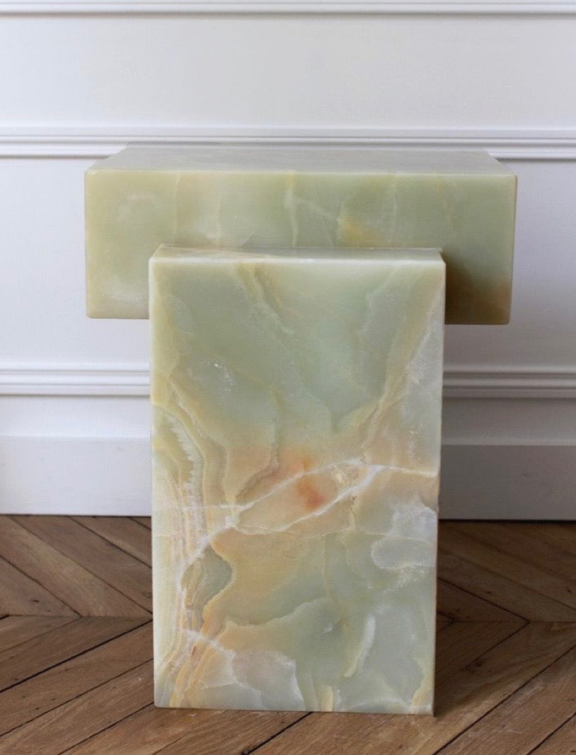 Greened onyx Side table