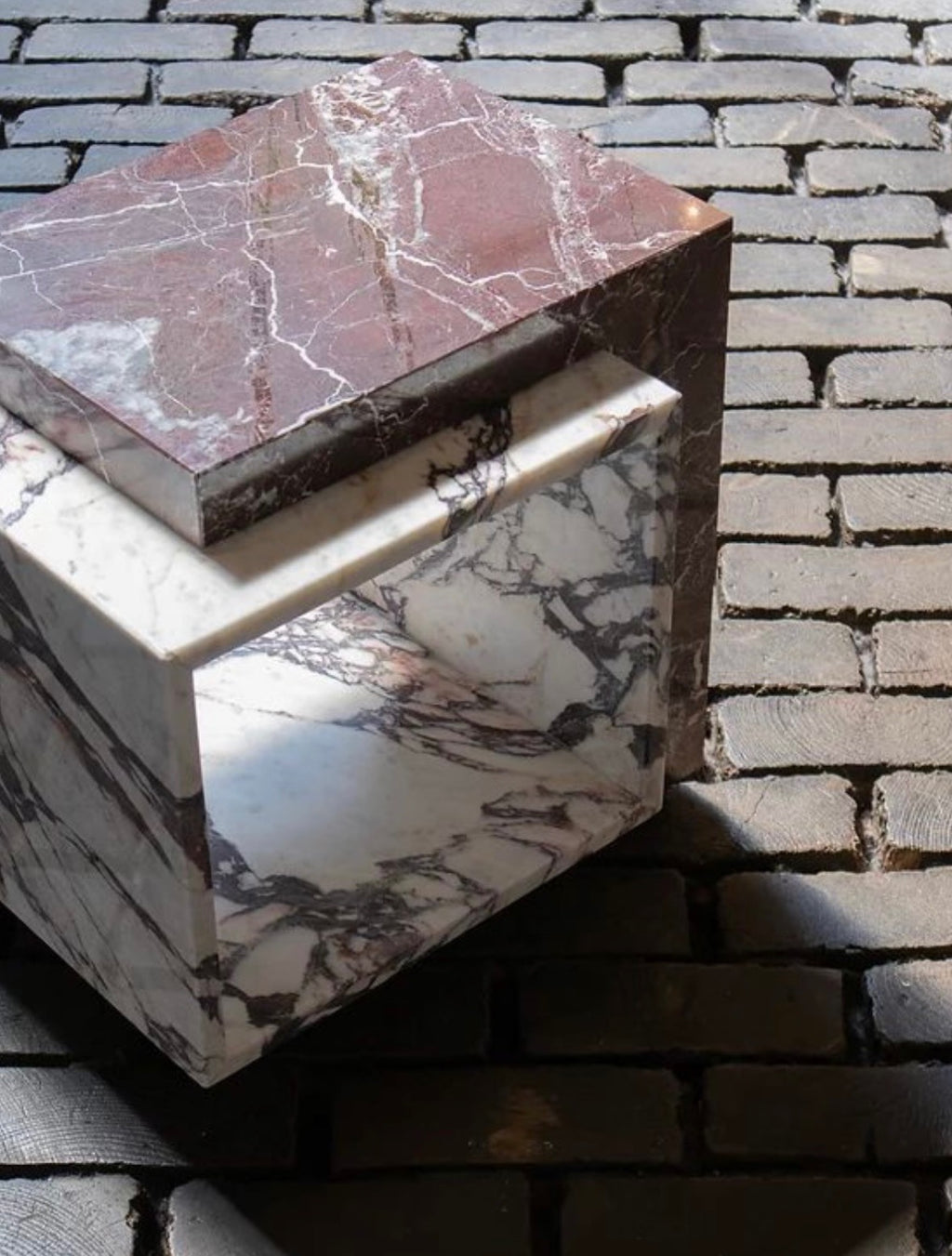 Rossa marble side table
