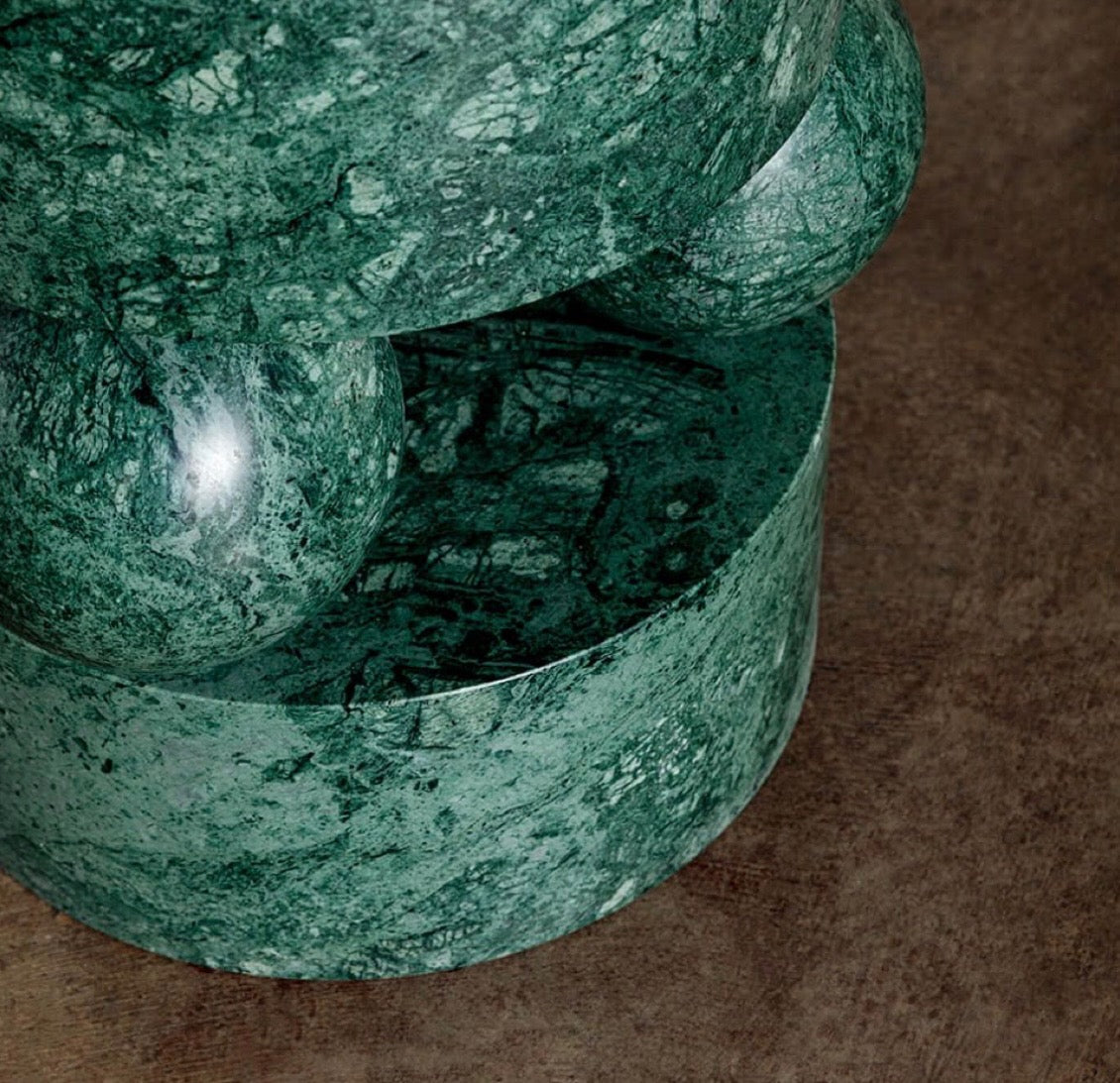 Green marble side table