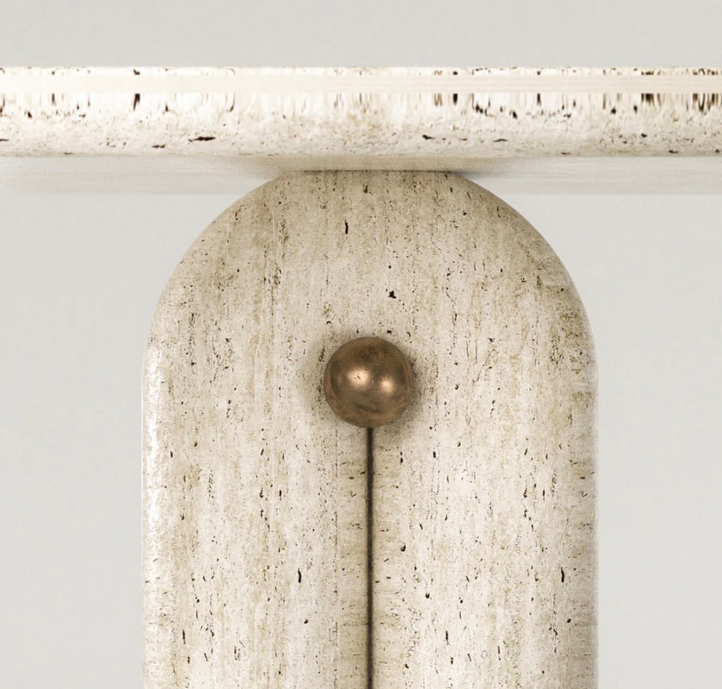 Whiten travertine dinning table