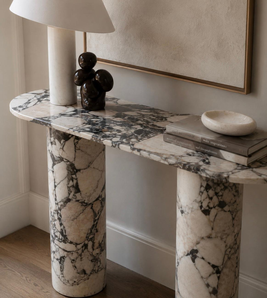 Ocean Blu Marble Console Table