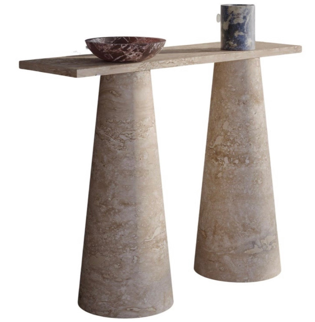 White Sand Travertine Console Table