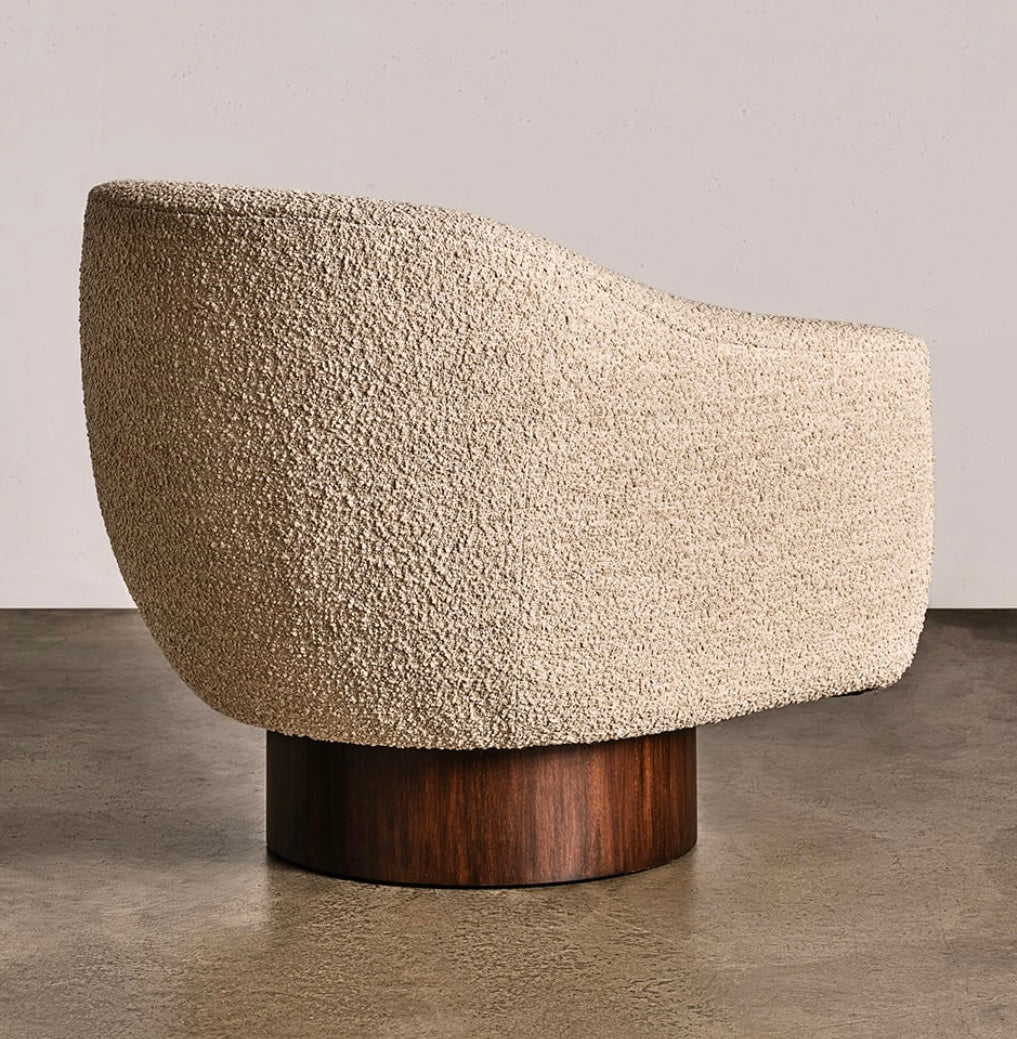 Solid Wood Curved Detail Occasional Chair
