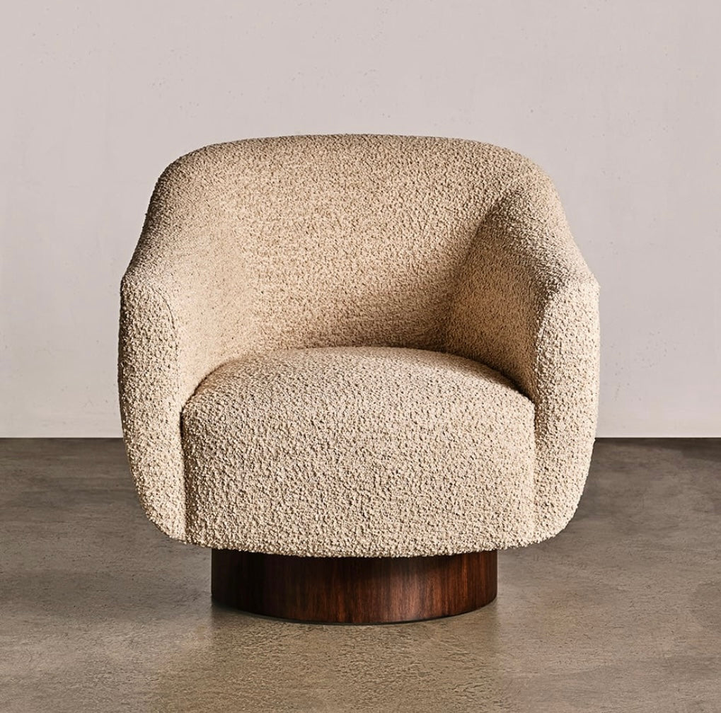 Solid Wood Curved Detail Occasional Chair
